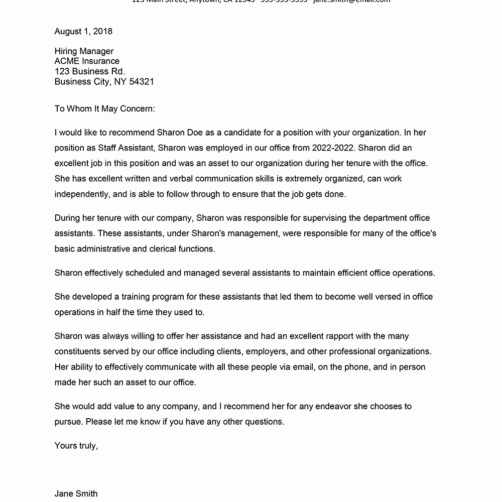 Work Reference Letter Sample Elegant Reference Letter for Employment Example and Tips