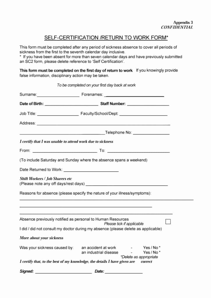 Work Release form From Hospital Awesome 44 Return to Work &amp; Work Release forms Printable Templates