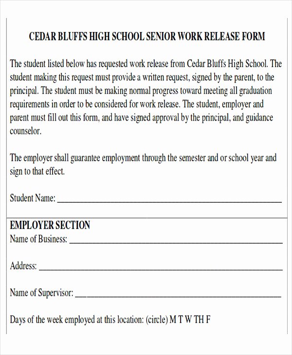 Work Release form From Hospital Awesome Work Release form Sample 9 Examples In Word Pdf