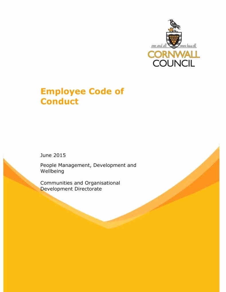 Workplace Code Of Conduct Template Fresh 9 Employee Conduct Templates Pdf
