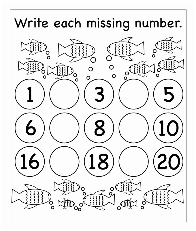 Write the Missing Number Luxury 10 Sample Missing Numbers Worksheet Templates