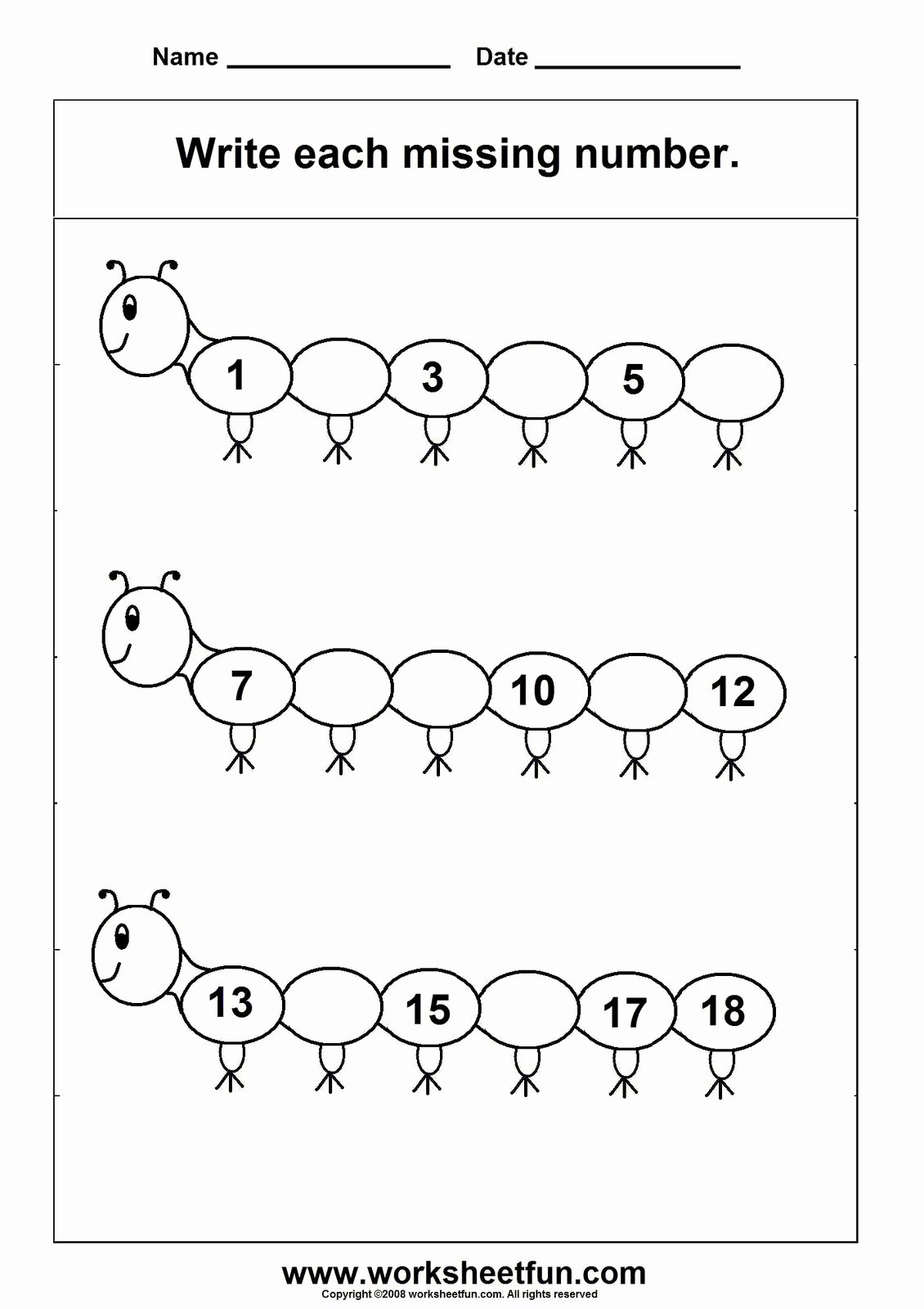 Write the Missing Number New Math Worksheets for Preschoolers Chapter 2 Worksheet