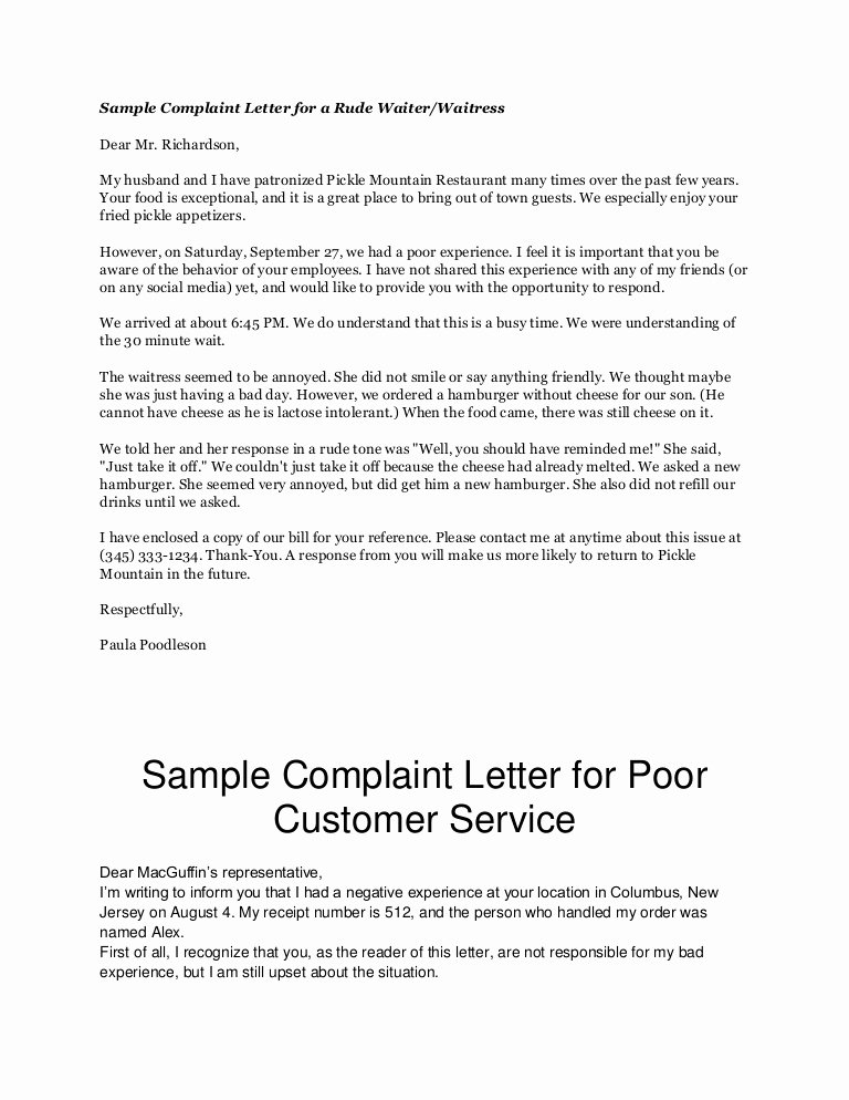 Writing A Complaint Letter New Plaint Letters