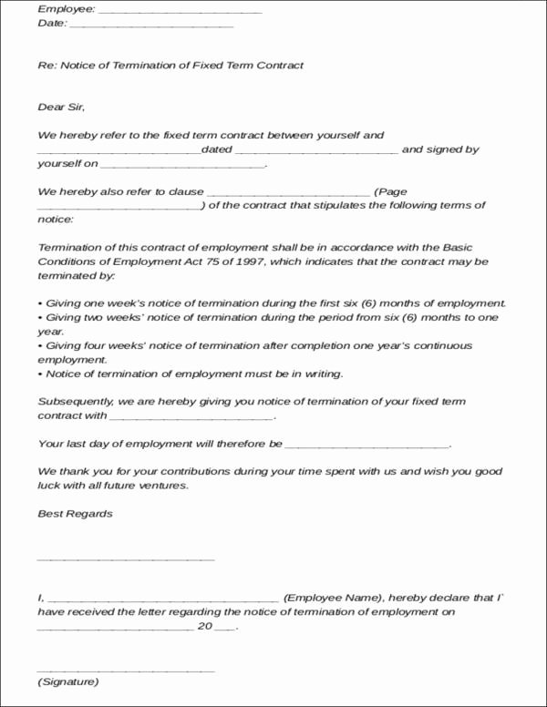 Written Notice Of Termination Inspirational How to Terminate Contracts In the Workplace